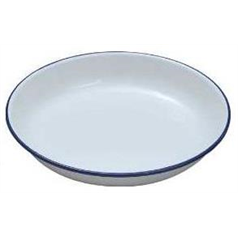 White Enamel Pasta / Rice Plate - 18cm