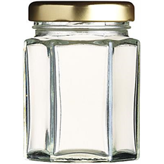 Hexagonal Jam Jar, 55ml/1.9oz