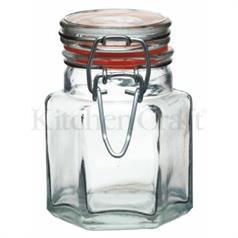 Mini Hexagonal Clip Top Jar, 100ml