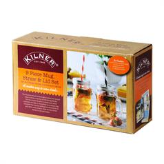 Kilner 9 Piece Mug, Lid & Straw Set