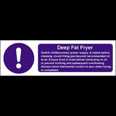 Deep Fat Fryer Instructions Sign