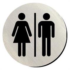 Silver Door Female/Male Toilet Sign