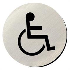 Silver Door Disabled Toilet Sign