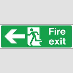 Fire Exit Arrow Left Plastic - Rigid