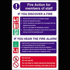 Fire Action for Staff - Self Adhesive