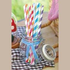 retro stripy paper straws