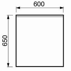 FRANKE Prep Wall Table - 650mm depth 650 x 600mm