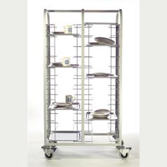 Double Tray Clearing Trolley With Panels - Epoxy