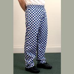 Large Check Trousers - Blue Small