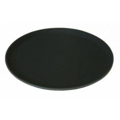 Non-Slip Polypropylene Black Tray Round 11"