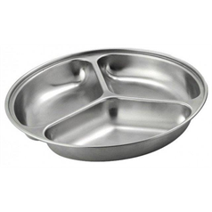 3 Division Vegetable Dish Round 10" (25 x 25 x 4cm)