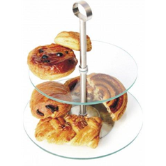 2 Tier Glass Cake Display