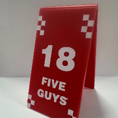 Five Guys Tent Cards 1-24 *Table Service Branches Only*