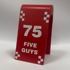 Five Guys Tent Cards 75-99 *Table Service Branches Only*