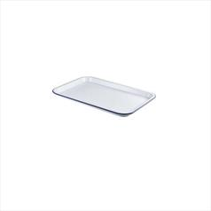 White Enamel Serving Trays 33.5 x 23.5 x 2.2cm