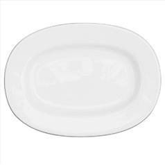 Churchill Alchemy White Rimmed Oval Dish, 28.6cm/11.2
