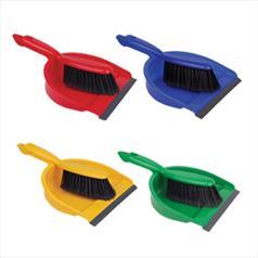 Dust Pan & Brush - Soft Fibre - Red