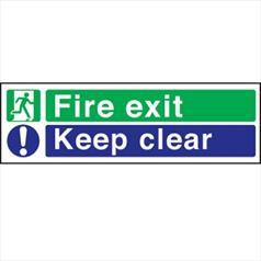 Fire Exit Keep Clear Plastic - Rigid