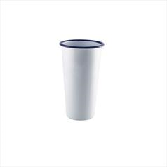 White Enamel Tumblers Tall 40cl/14oz - 12 x 9cm