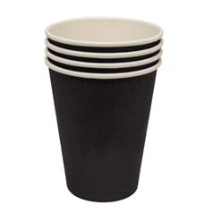 Olympia Black Single Wall Hot Cups - 16oz