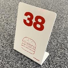 CURRENTLY NOT AVAILABLE FIVE GUYS SET OF 50 INDOOR TABLE NOTICES