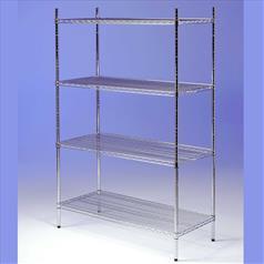 Chrome Wire 4-Tier Shelving 900(l) x 400(d)mm