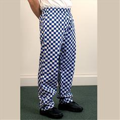 Large Check Trousers - Blue Extra Large
