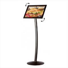 A4 SINGLE POST MENU STAND BLACK