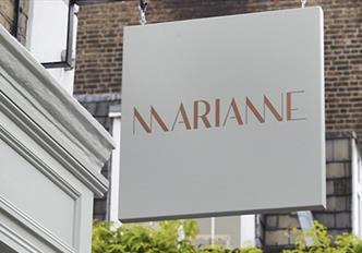 Out door sign for Marianne's restaurant London